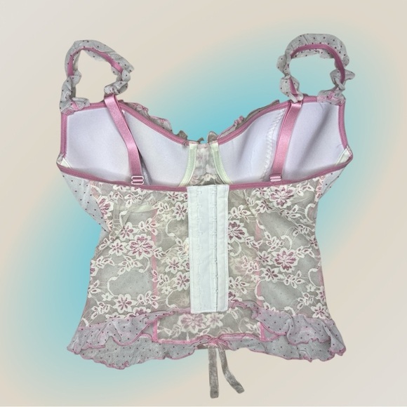 Native Intimates Lace Floral Bustier Coquette Corset Underwire Valentines Tank - Picture 5 of 8